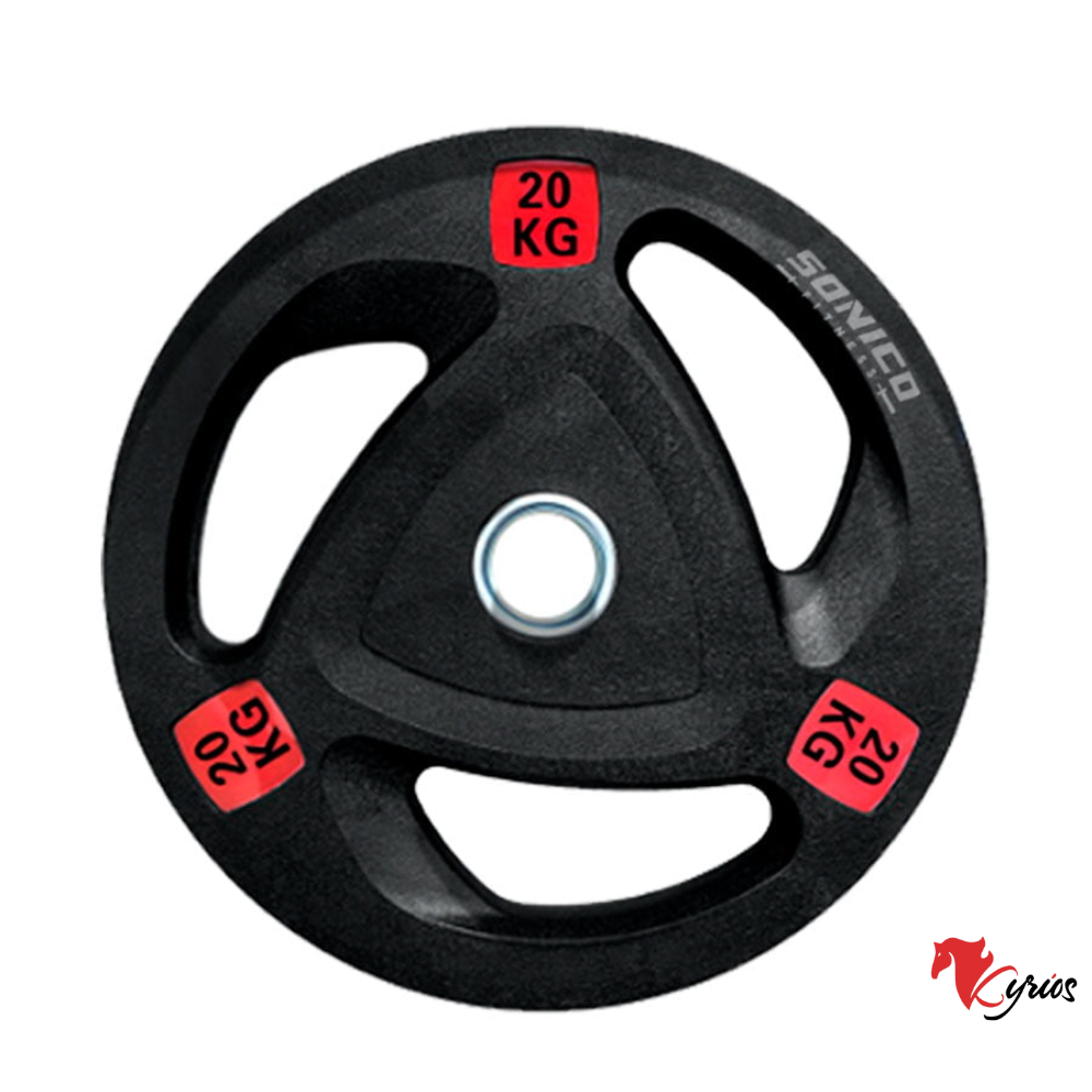 Disco Olímpico Trigrip Recubierto Caucho 20kg 50mm Importado