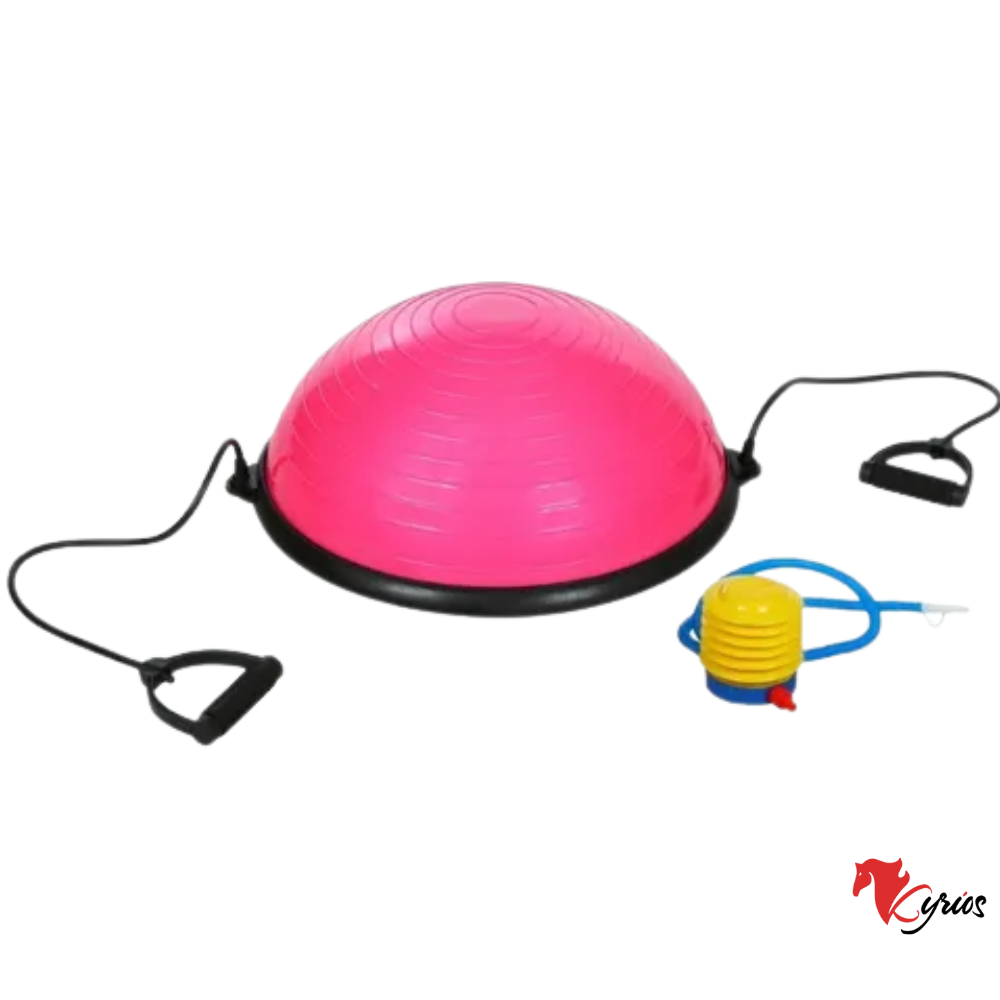 pelota bosu equilibrio 65cm+ligas de ejercisio COLOR - ROSADO