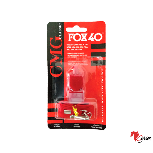 Silbato importado CMG tipo Fox 40 en blister-ROJO
