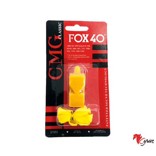 Silbato importado CMG tipo Fox 40 en blister - AMARILLO