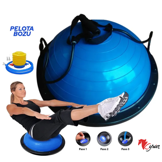 Pelota Bosu Equilibrio Fitness 65 Cm+Ligas De Ejercicio COLOR - AZUL