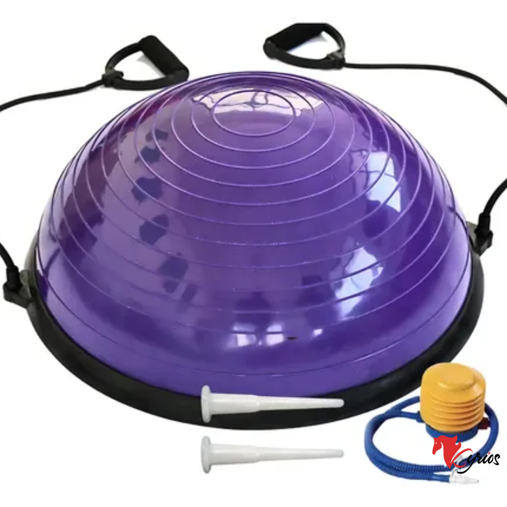 pelota bosu equilibrio 65cm+ligas de ejercisio COLOR - MORADO