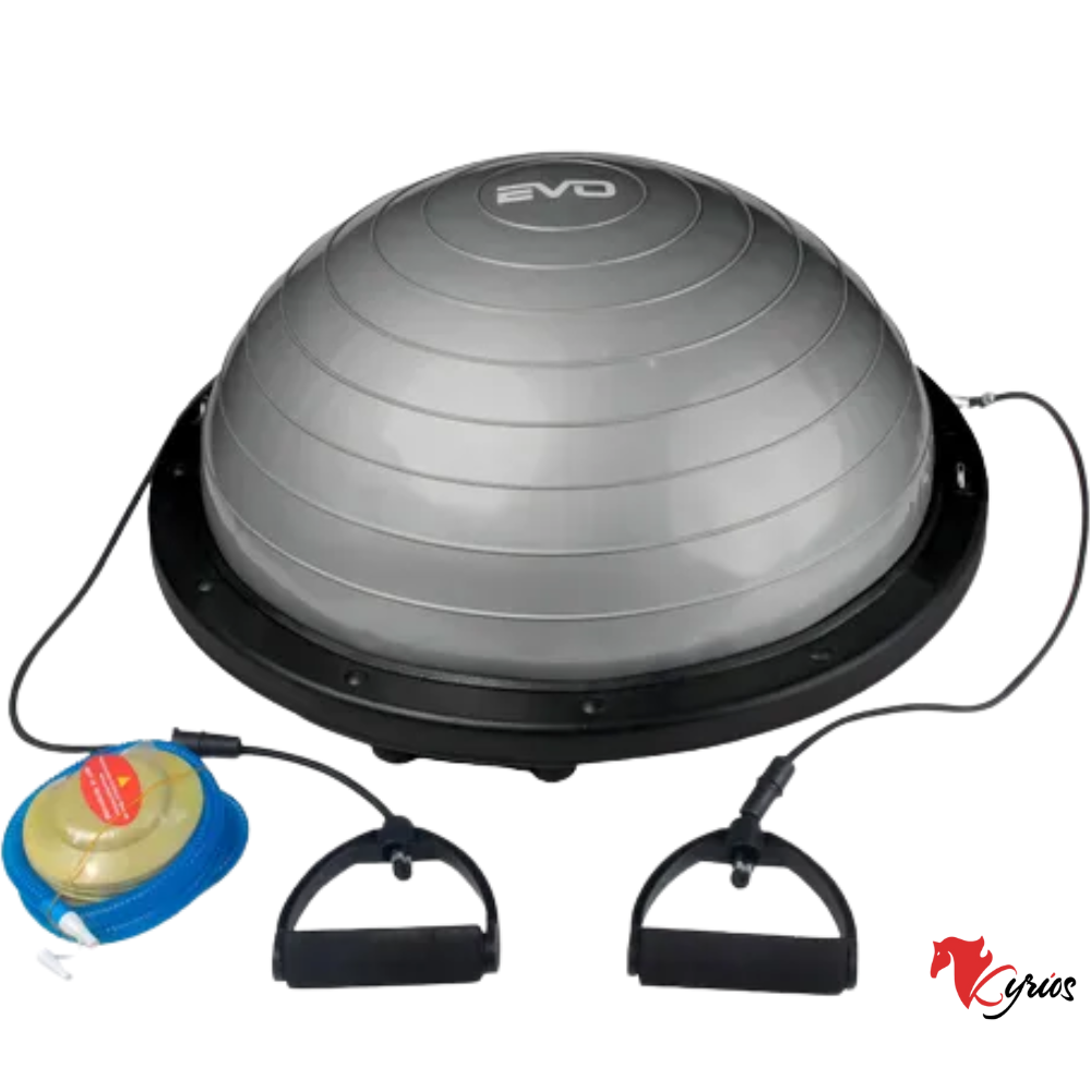 pelota bosu equilibrio 65cm+ ligas de ejercisio COLOR - GRIS
