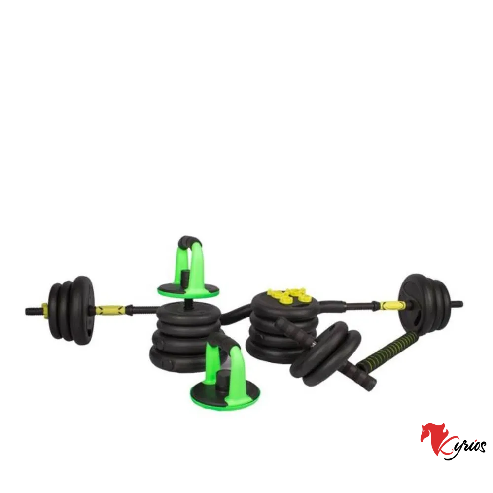 Set 30 Kilos Pesas mancuernas, barra z +barra + roller