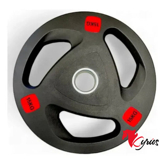 Disco Olímpico Trigrip Recubierto Caucho 15kg 50mm Importado